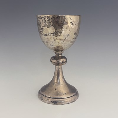 Lot 88 - A E Jones, an Elizabeth II silver chalice,...