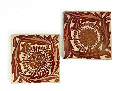 Lot 736 - William De Morgan, a pair of red lustre...