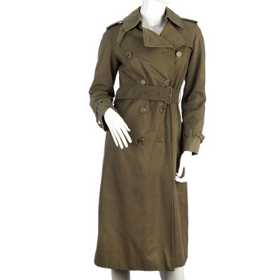 Lot 18 - Burberry, a ladies knee-length classic khaki...