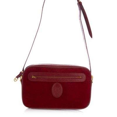 Lot 27 - Cartier, a vintage Bordeaux camera bag,...