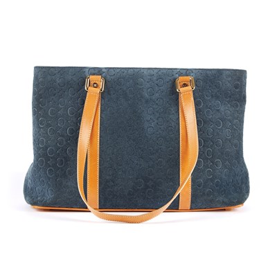 Lot 36 - Celine, a suede tote, designed with a blue...