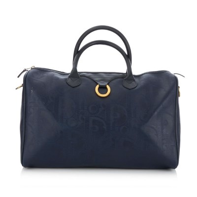 Lot 74 - Christian Dior, a navy blue Boston bag,...