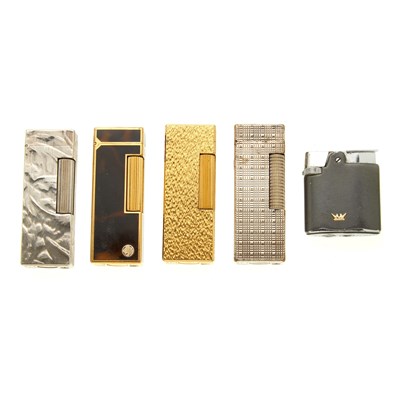 Lot 103 - Dunhill, four lighters and a small Ronson...