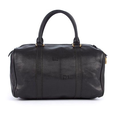 Lot 110 - Fendi, a black leather Boston bag, featuring a...