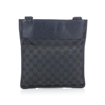 Lot 143 - Gucci, a black messenger bag, designed with...