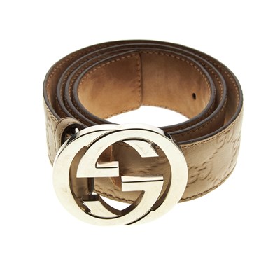Lot 150 - Gucci, a cream leather Guccissima belt,...