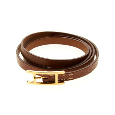 Lot 171 - Hermes, a 2010 Hapi 4 wrap bracelet, crafted...