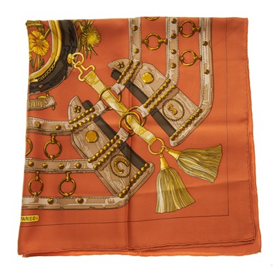 Lot 177 - Hermes, an Aux Champs silk scarf, designed by...