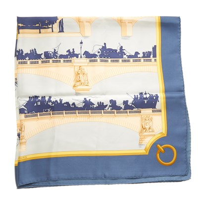 Lot 180 - Hermes, a Les Ponts de Paris silk scarf,...