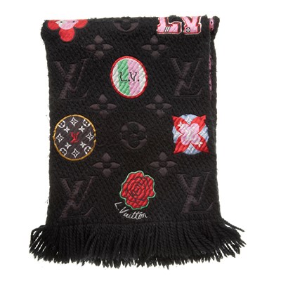 Lot 256 - Louis Vuitton, a black wool Stories Logomania...