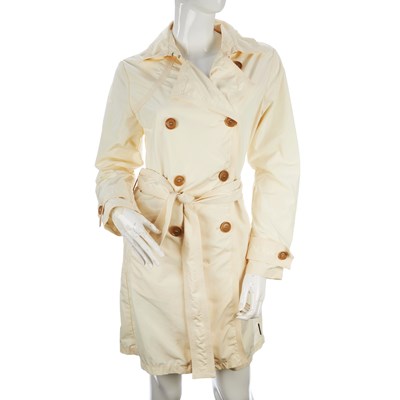 Lot 276 - Moncler, a ladies cream trench coat, featuring...