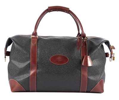 Lot 291 - Mulberry, a black Scotchgrain holdall travel...