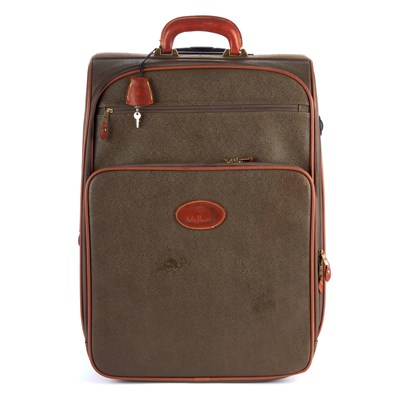 Lot 293 - Mulberry, a green Scotchgrain rolling suitcase,...