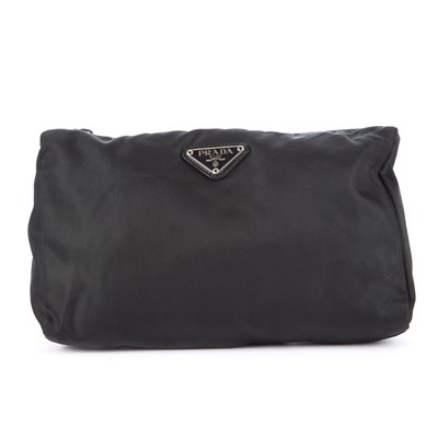 Lot 308 - Prada, a black nylon toiletry pouch, featuring...
