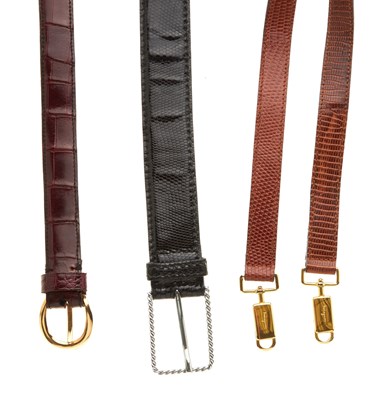 Lot 319 - Salvatore Ferragamo, an adjustable lizard skin...