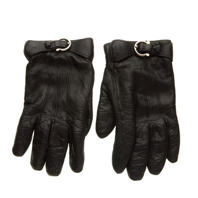 Lot 327 - Salvatore Ferragamo, a pair of small black...