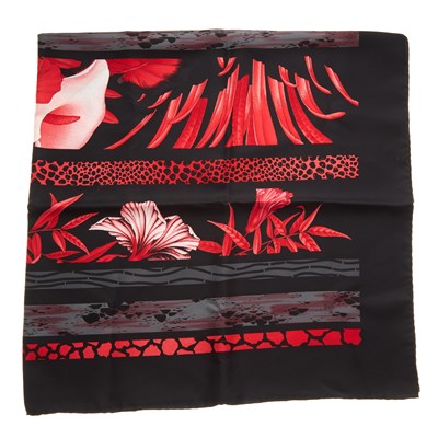 Lot 328 - Salvatore Ferragamo, a silk scarf, in black...