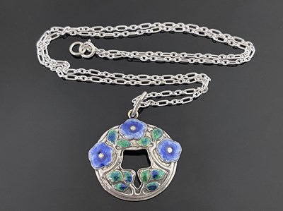 Lot 205 - Murrle Bennett and Co., an Arts and Crafts silver and enamelled pendant