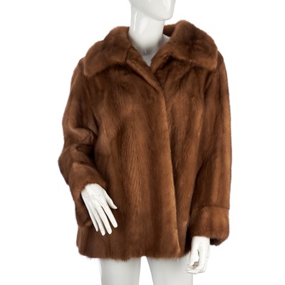 Lot 370 - A pastel mink fur jacket, featuring a short...