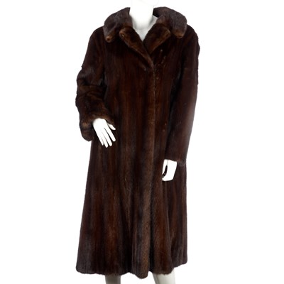 Lot 372 - A full-length ranch mink coat, designed with a...