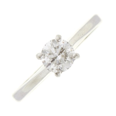 Lot 412 - A platinum brilliant-cut diamond single-stone...