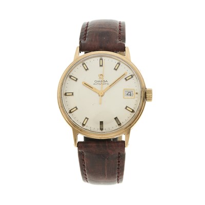Lot 439 - Omega, a 9ct gold date wrist watch, signed...
