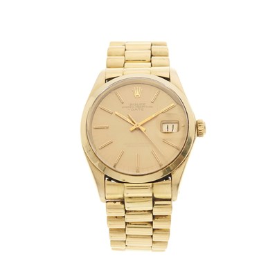 Lot 455 - Rolex, a 14ct gold Oyster Perpetual Date...