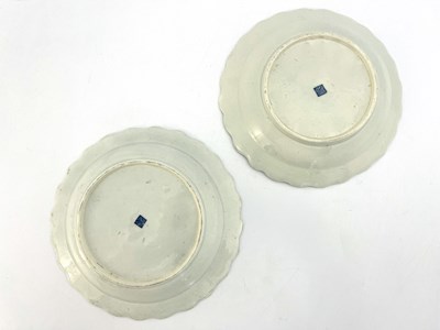 Lot 808 - A pair of Worcester scale blue dessert plates,...