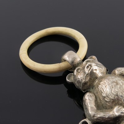 Lot 149 - An Edwardian novelty silver baby's rattle,...