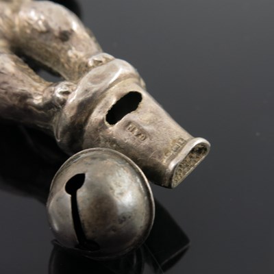 Lot 149 - An Edwardian novelty silver baby's rattle,...