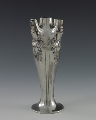 Lot 173 - Gallia, two Art Nouveau silver plated vases,...