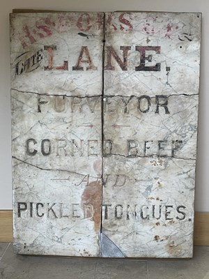 Lot 698 - Large Carved Marble advertising Slab H S...