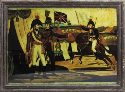 Lot 386 - Two George III reverse glass mezzotints, Field...