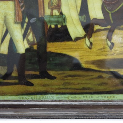 Lot 386 - Two George III reverse glass mezzotints, Field...