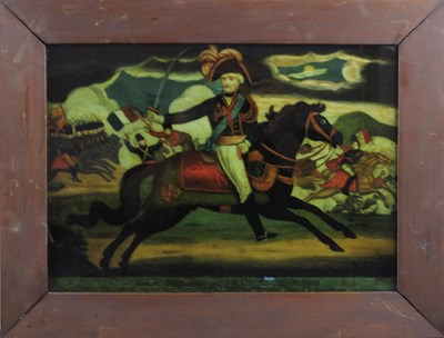 Lot 386 - Two George III reverse glass mezzotints, Field...