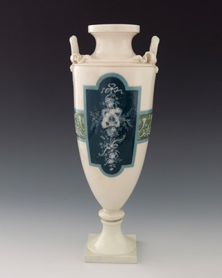 Lot 898 - Alboin Birks for Minton, a pate sur pate vase,...