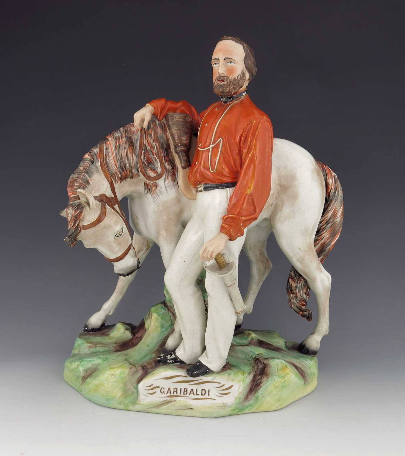 Lot 1010 - A Staffordshire figure of Garibaldi, circa...
