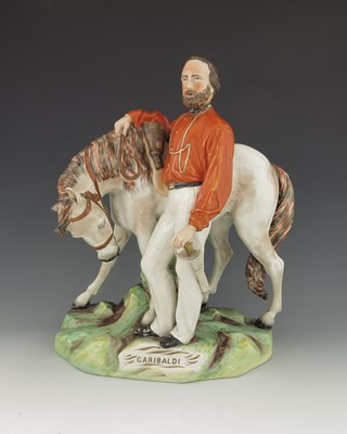 Lot 1010 - A Staffordshire figure of Garibaldi, circa...