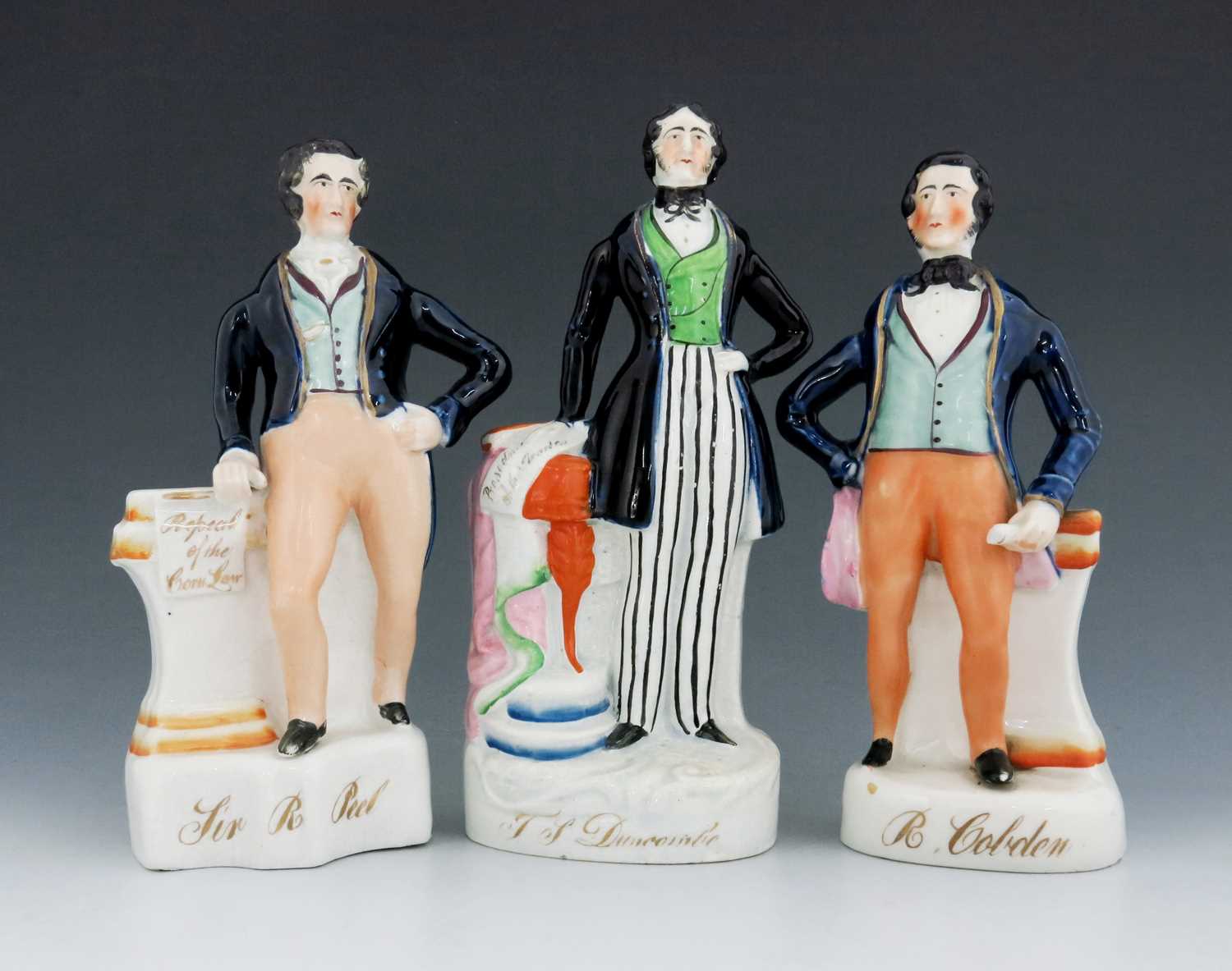 Lot 1088 - Three Staffordshire figures, Richard Cobden,...