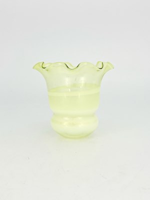 Lot 684 - An Arts and Crafts straw opal glass light...