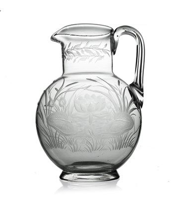 Lot 547 - A Stourbridge glass jug, circa 1870, spherical...