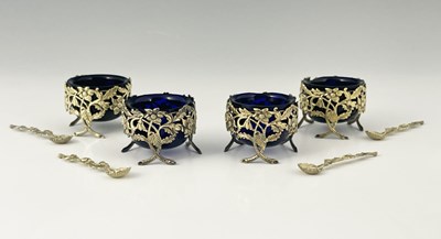 Lot 51 - A matched set of four Victorian silver gilt...