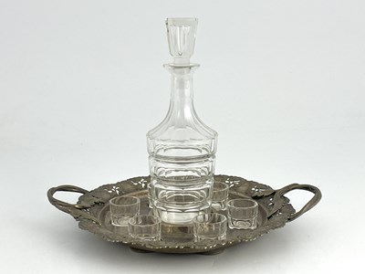 Lot 734 - WMF, a Jugenstil silver plated and cut glass...