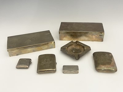 Lot 346 - Two twentieth-century silver cigarette boxes,...