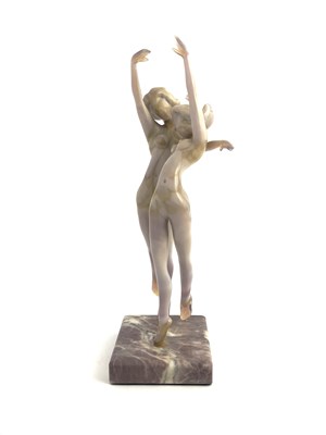 Lot 754 - Istvan Komaromy, a glass lampwork figure group,...