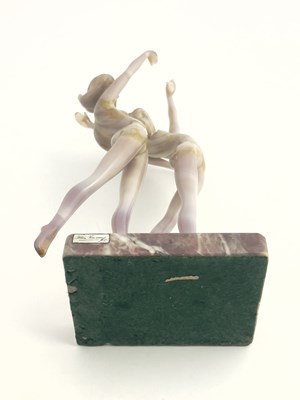 Lot 754 - Istvan Komaromy, a glass lampwork figure group,...