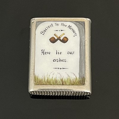 Lot 336 - A Victorian silver and enamel vesta case, of...