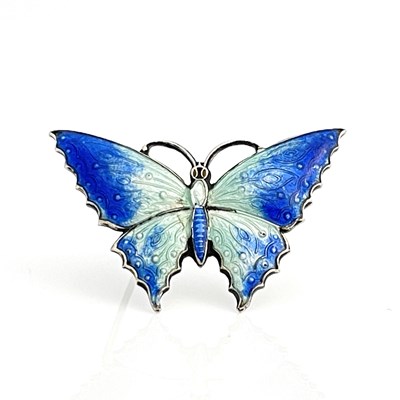 Lot 47 - A George V silver gilt and enamelled butterfly...