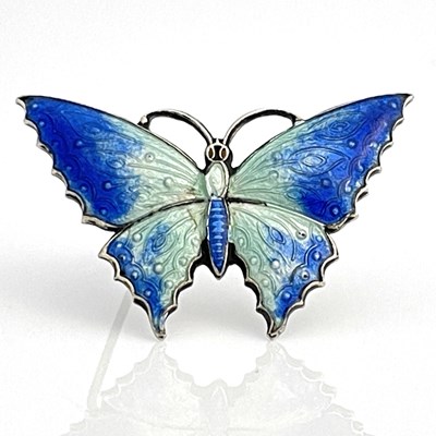 Lot 47 - A George V silver gilt and enamelled butterfly...