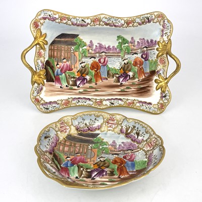 Lot 830 - Swansea porcelain Mandarin pattern dessert...